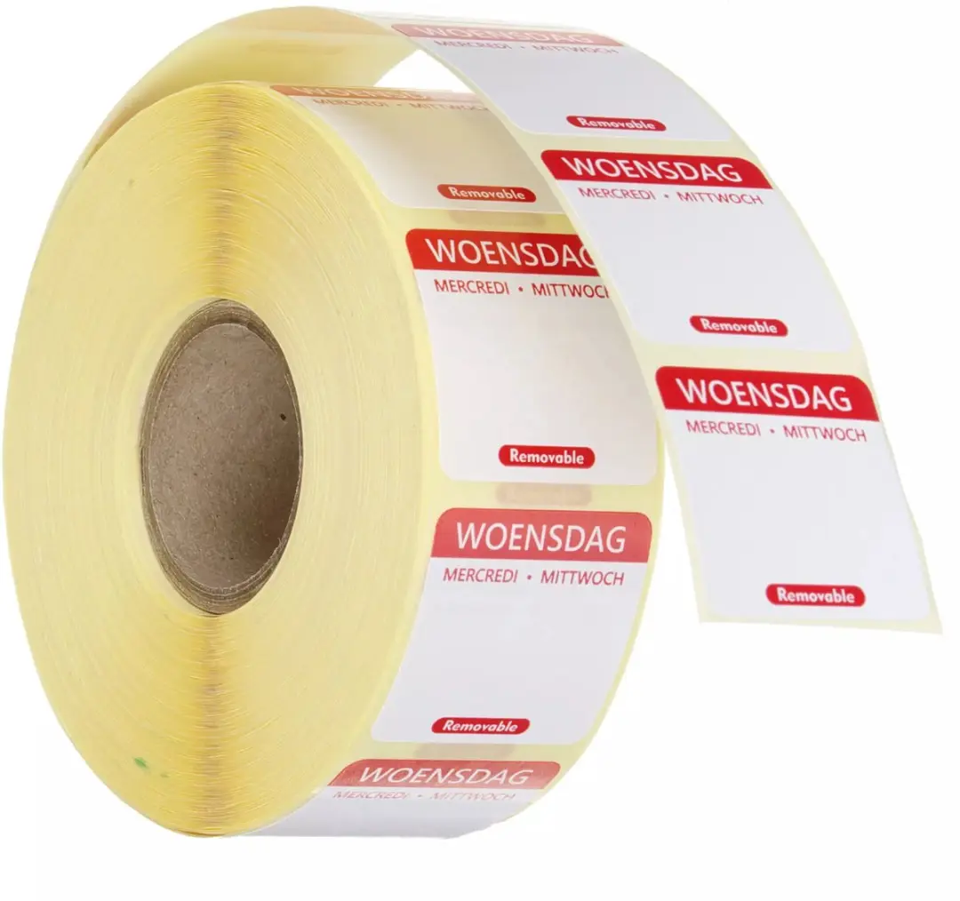 Hendi Herbruikbare Dagstickers Woensdag Rood 25x25mm