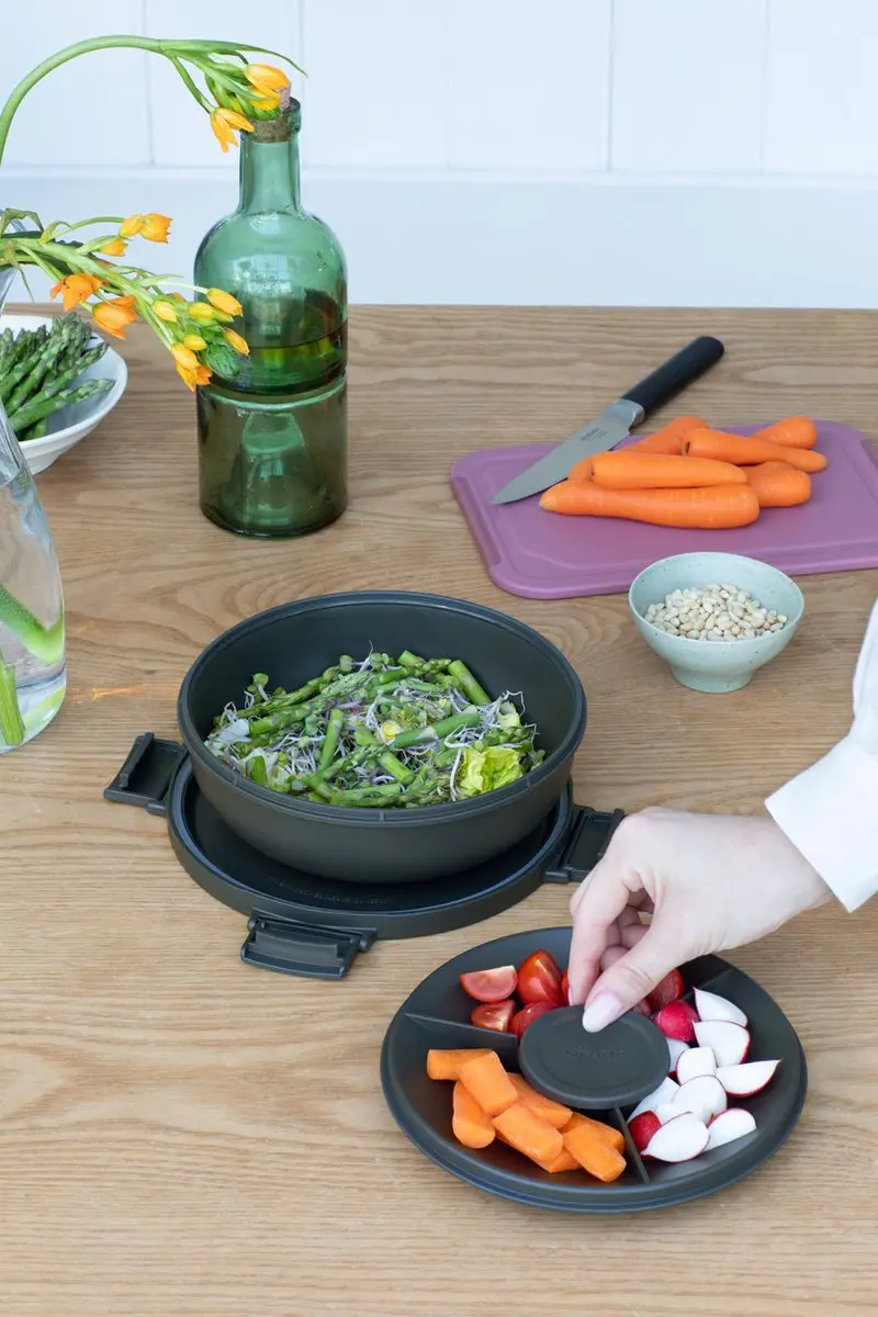 Brabantia Make & Take Salade Lunchbox 1,3L - 4-delig - Dark Grey