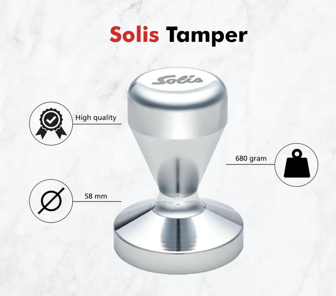 Solis 58mm Tamper - Zilver