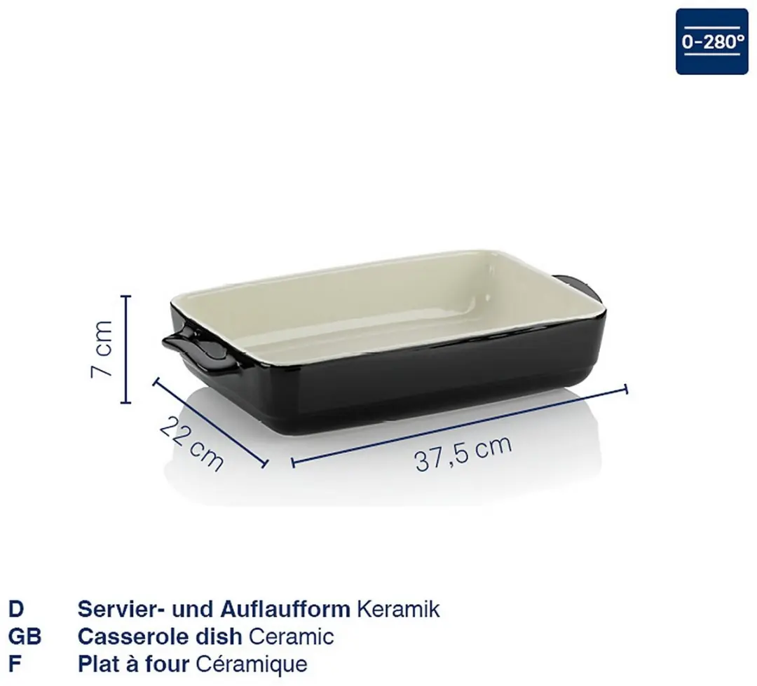 Kela Ovenschaal Keramiek Grijs 37.5x22x7cm