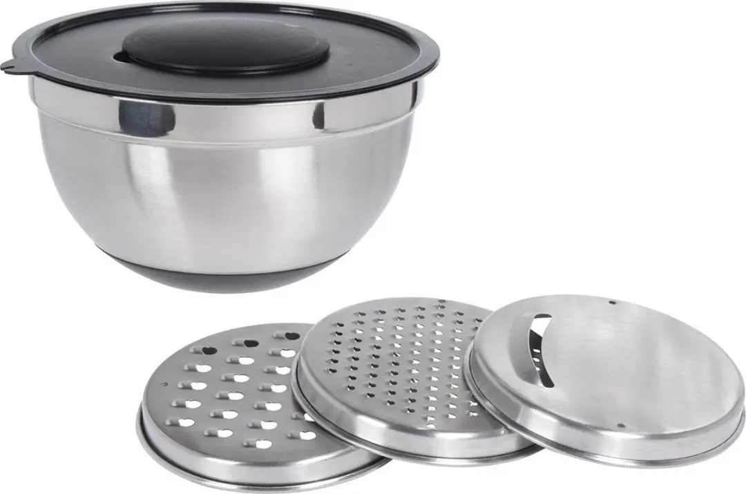 Excellent Houseware Mengkom met Raspen 25cm - 3L - Zilver