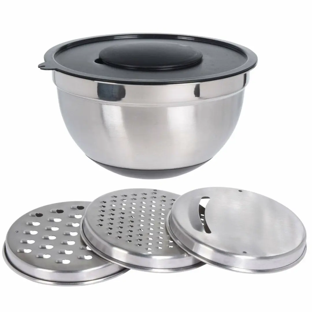 Excellent Houseware Mengkom met Raspen 25cm - 3L - Zilver