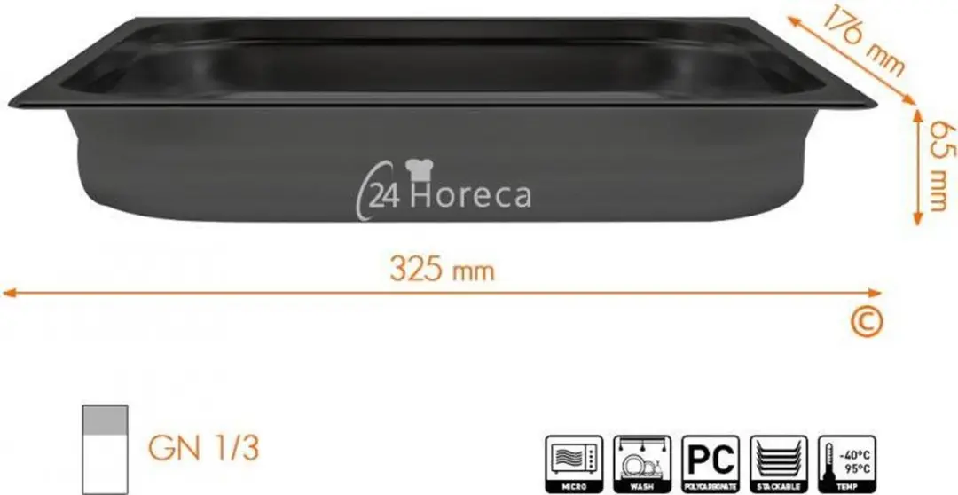HENDI GN Container 2,5L - Zwart - Temperatuurbestendig - afbeelding 6 van 6