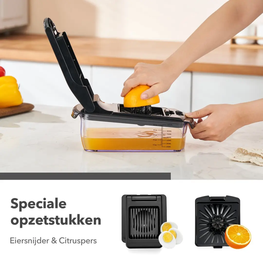 Bardi Mandoline Groentesnijder 11-in-1 - Zwart