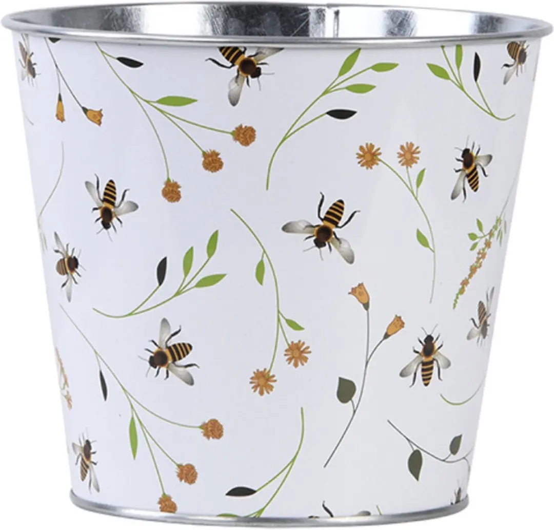 Esschert Design Happy Bee Plantenpot Emmer - 2 Stuks - 1.85L