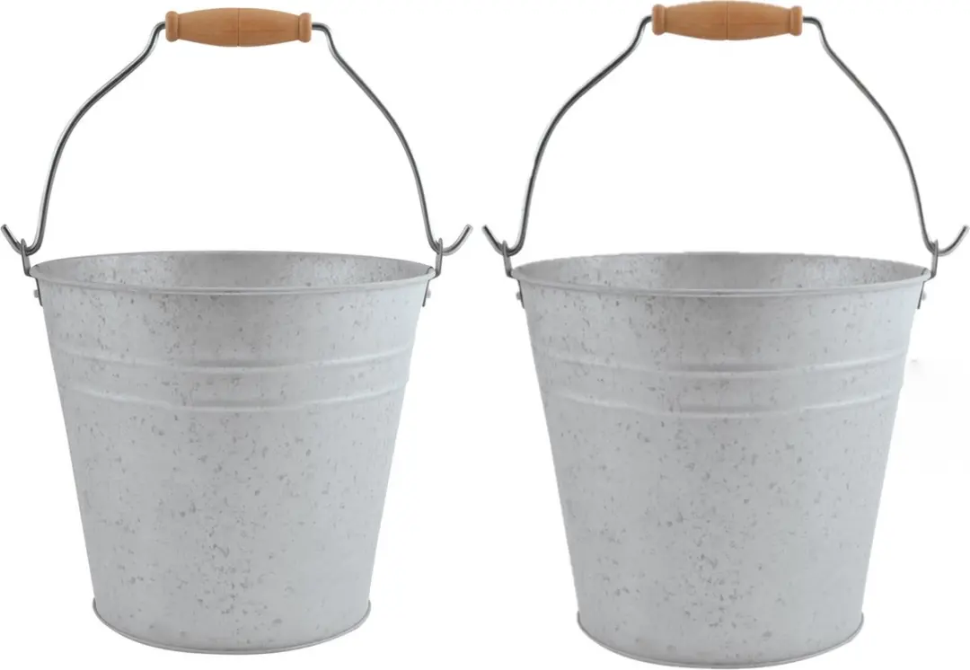 Esschert Design Zinken Bloempot 5L - 3 Stuks - Zilver