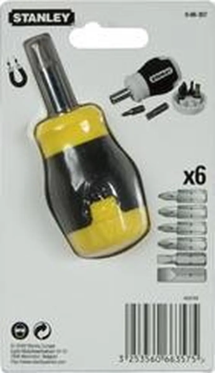 Stanley Multibit Stubby Schroevendraaier 0-66-357 - Universeel