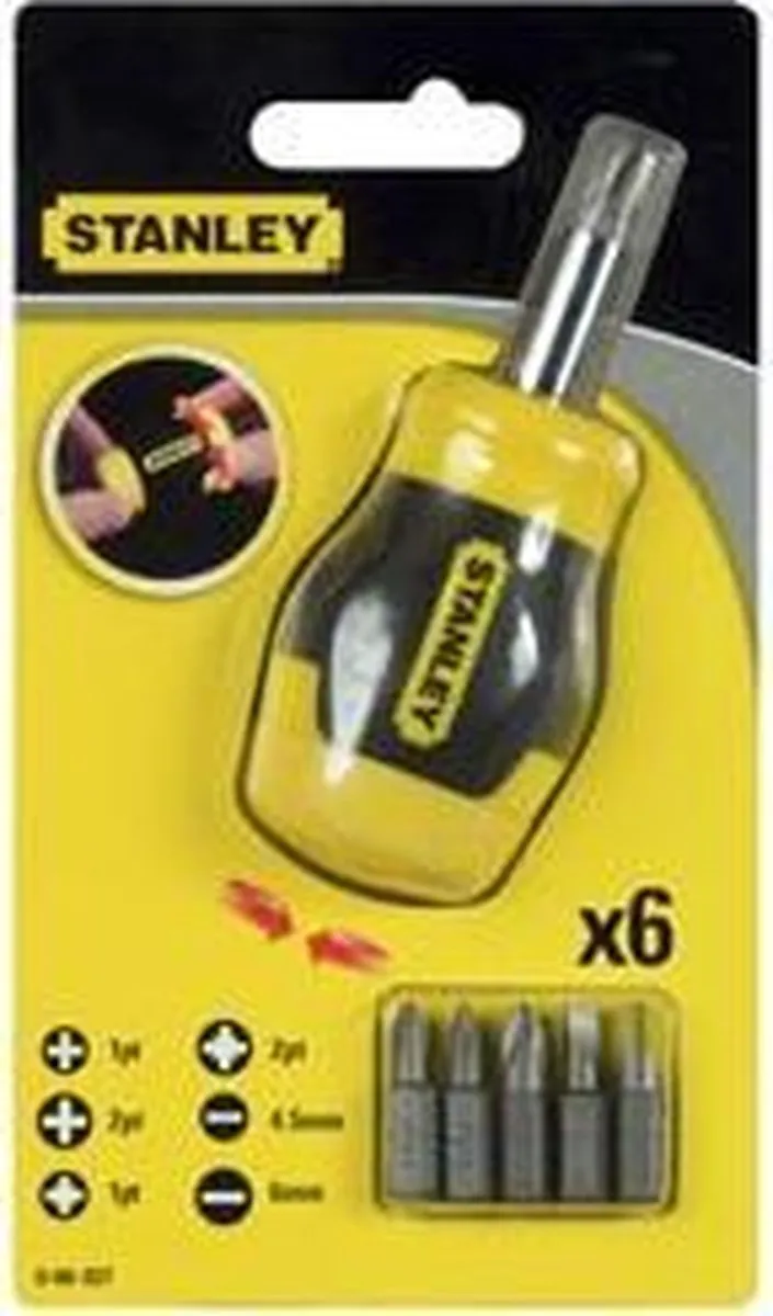 Stanley Multibit Stubby Schroevendraaier 0-66-357 - Universeel - afbeelding 6 van 6