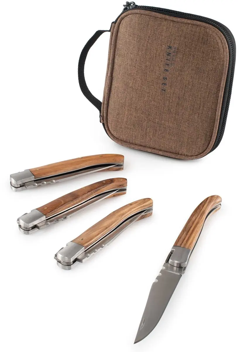 GSI Outdoors Rakau Vouw Steakmessen - 4 Stuks - Hout
