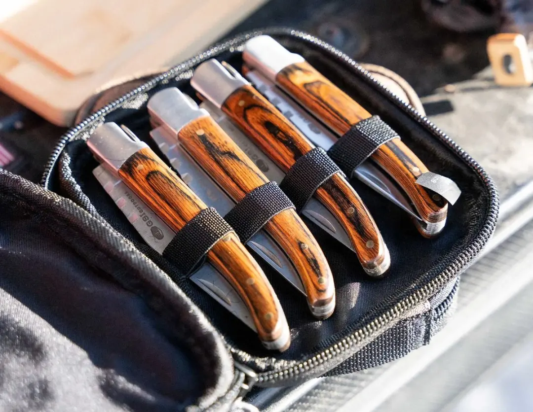 GSI Outdoors Rakau Vouw Steakmessen - 4 Stuks - Hout
