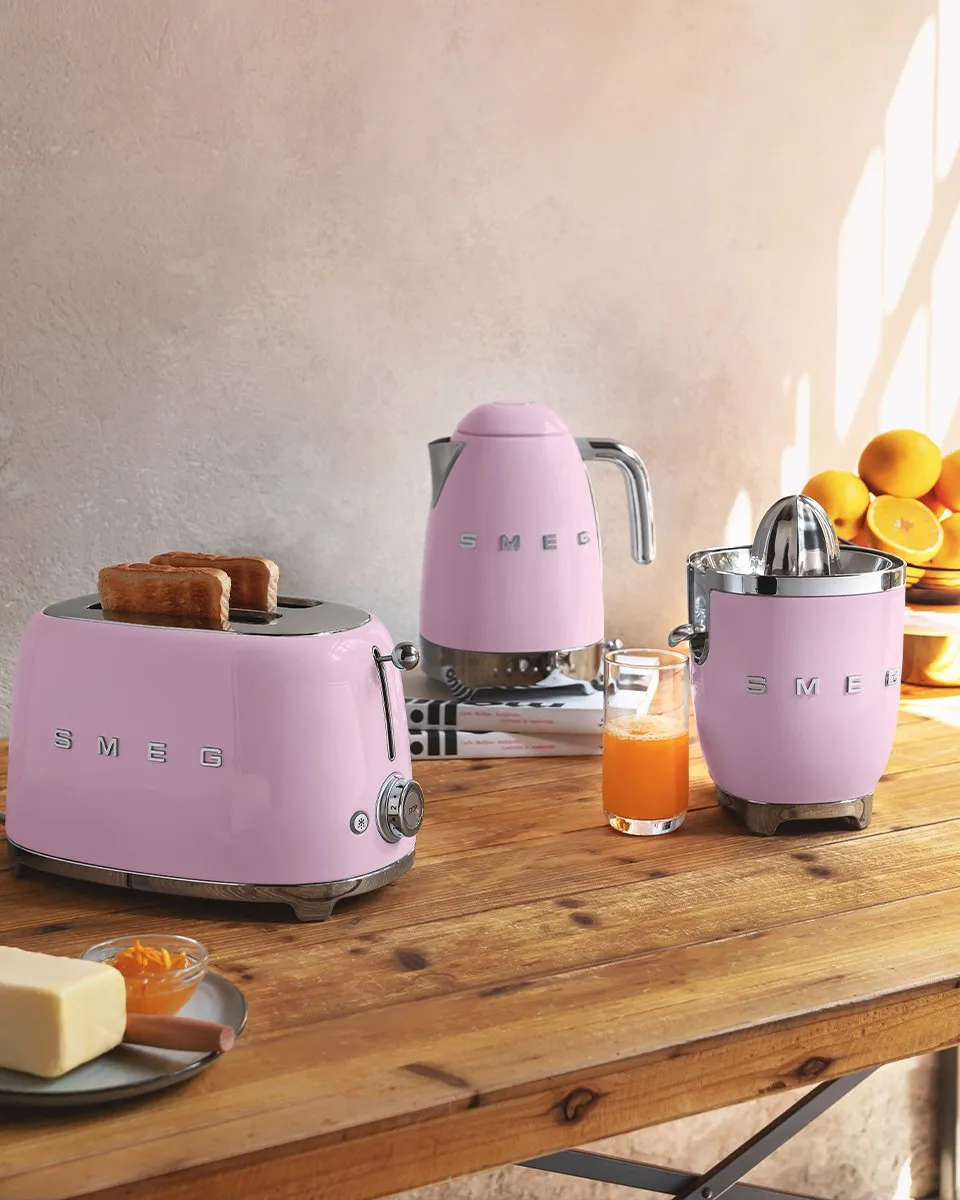 Smeg KLF04PKEU Waterkoker Roze - 1,7L - 7 Temperaturen