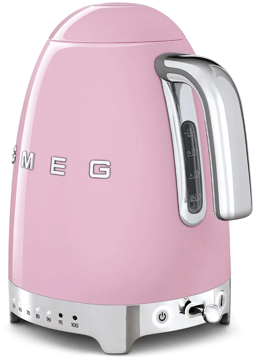 Smeg KLF04PKEU Waterkoker Roze - 1,7L - 7 Temperaturen