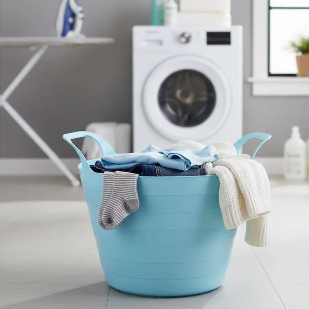 Excellent Houseware Flexibele Wasmand 30L - Blauw