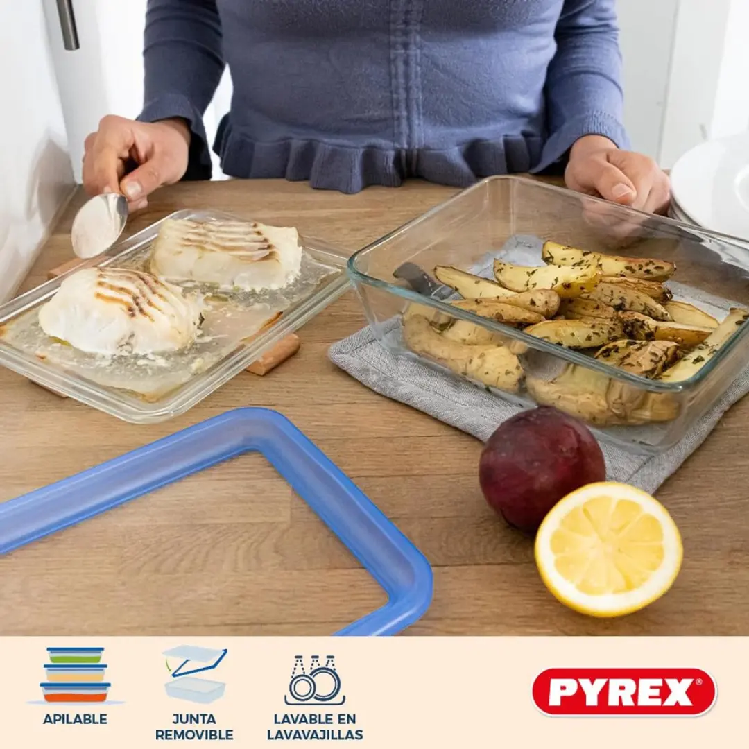 PYREX Pure Glass Collection Voedselcontainer 1,5L - Set van 3