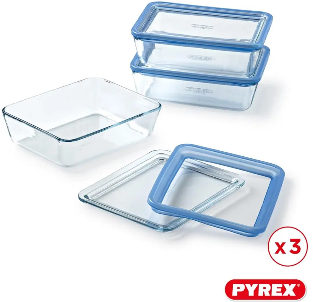 PYREX Pure Glass Collection Voedselcontainer 1,5L - Set van 3