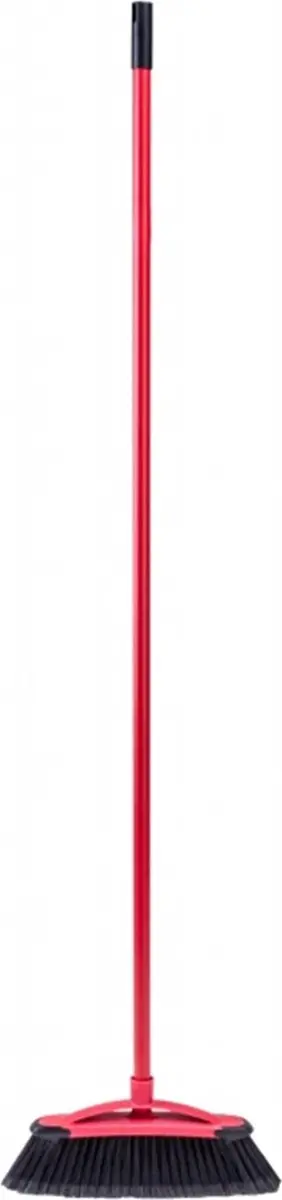 Vileda Master 2-in-1 Bezemborstel met steel - Rood/Zwart/Grijs