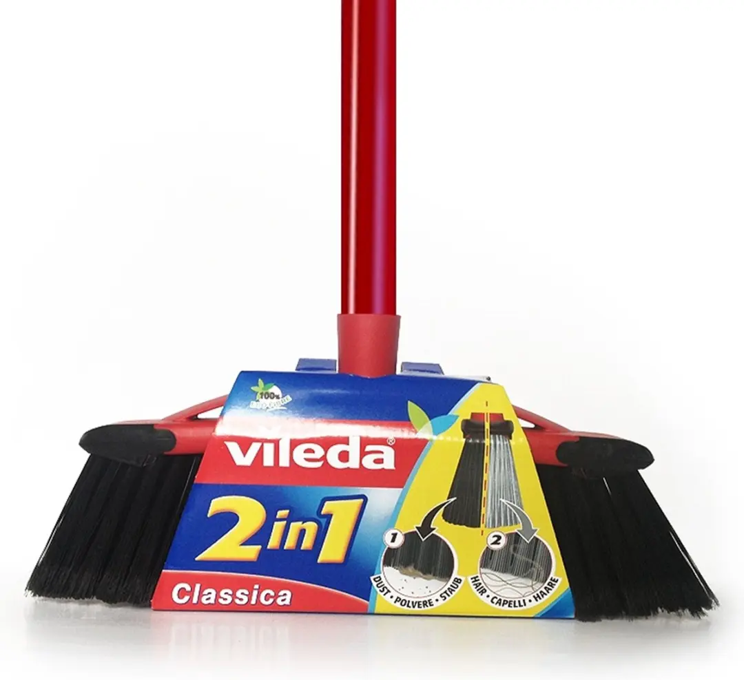 Vileda Master 2-in-1 Bezemborstel met steel