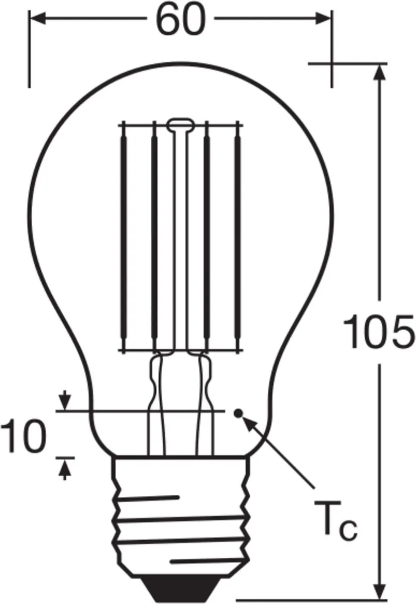 LEDVANCE Classic E27 Peer Filament 7.5W 1055lm - Zeer Warm Wit - afbeelding 4 van 6