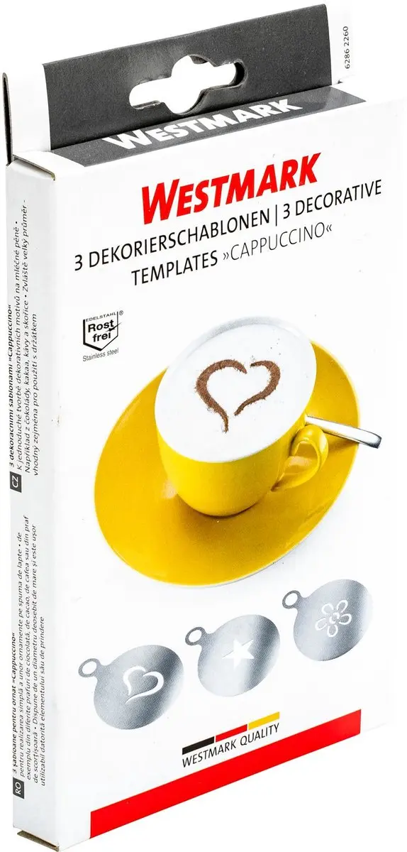 Westmark Cappuccino Sjablonen 3-delig - Ø10cm - Roestvrij staal