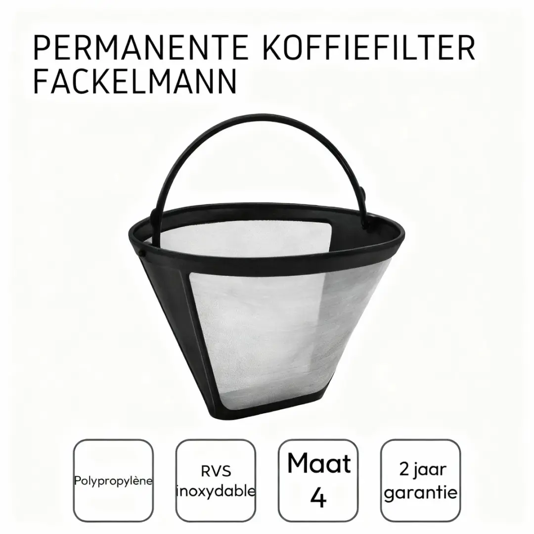 Fackelmann GR4 Herbruikbaar Koffiefilter - Zwart - afbeelding 6 van 6