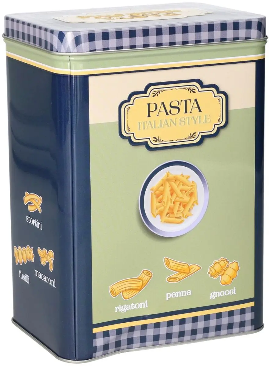 Excellent Houseware Nostalgia Pasta Bewaarblikken - 2 Stuks - 1,6L