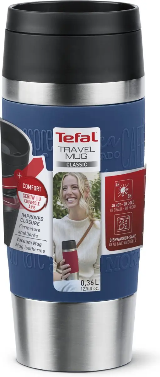 Tefal Travel Mug Classic N2020310 Thermosfles 360ml - Donkerblauw