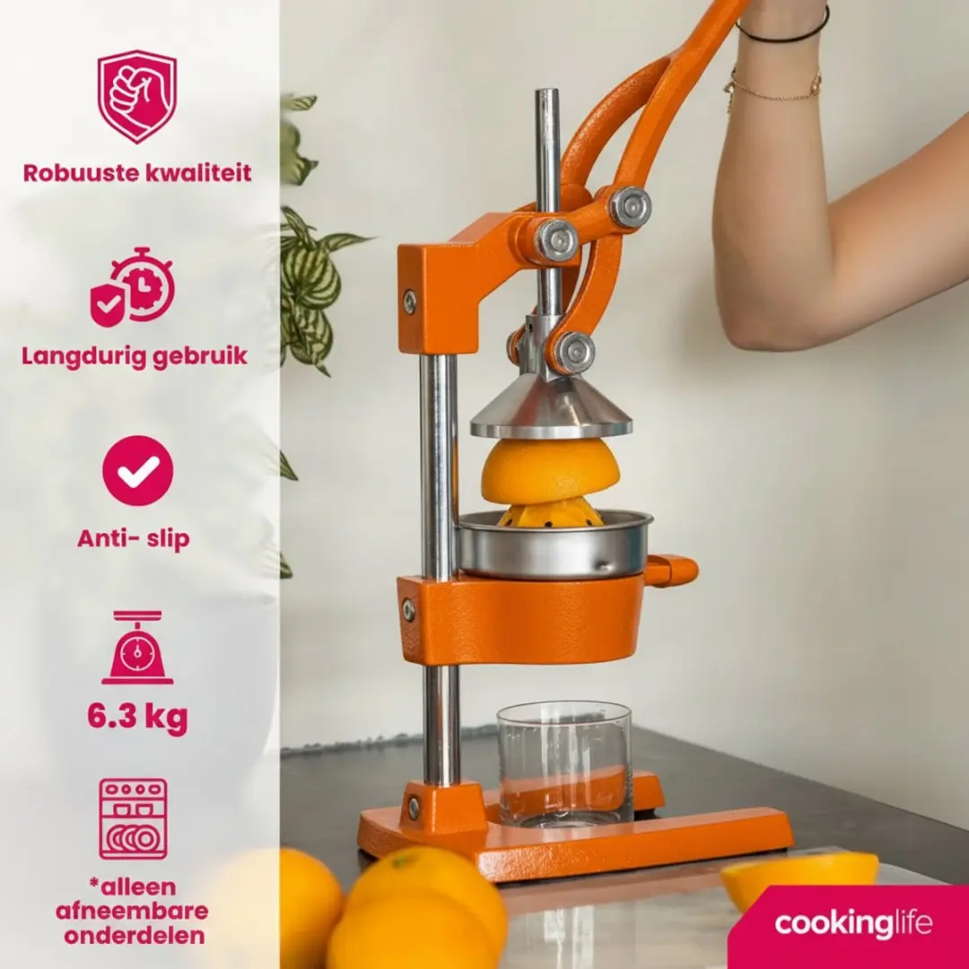 Cookinglife Gietijzeren Citruspers Oranje