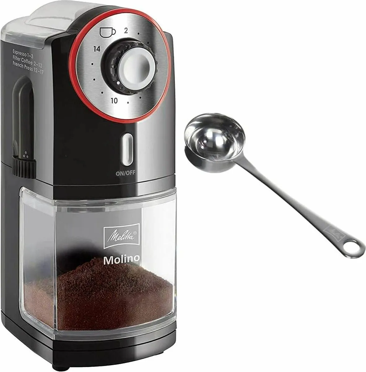 Melitta Molino 1019-01 Koffiemolen - 100W - 200g - Rood