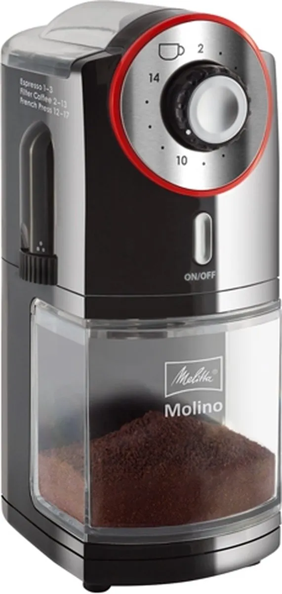 Melitta Molino 1019-01 Koffiemolen - 100W - 200g - Rood
