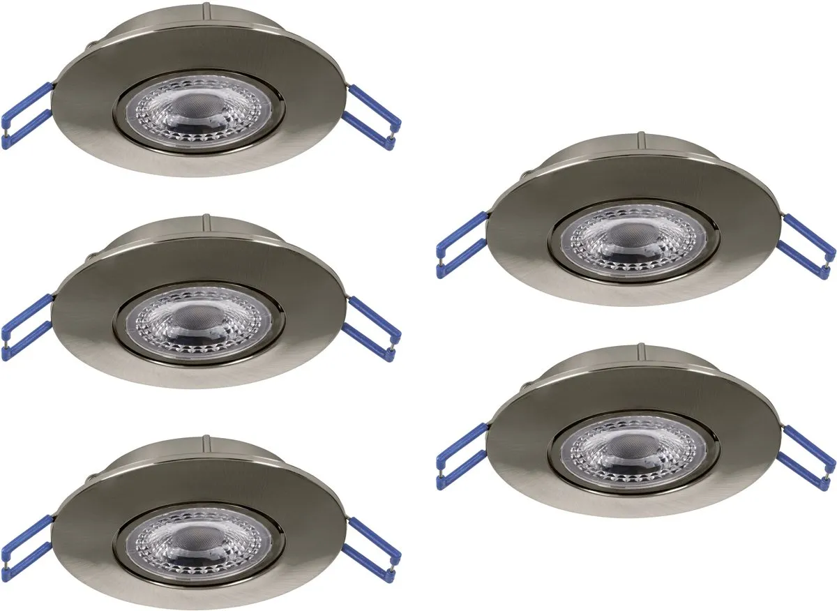 Eglo Zujar Inbouwspot LED Ø90mm - 5 Stuks - Nikkelmat