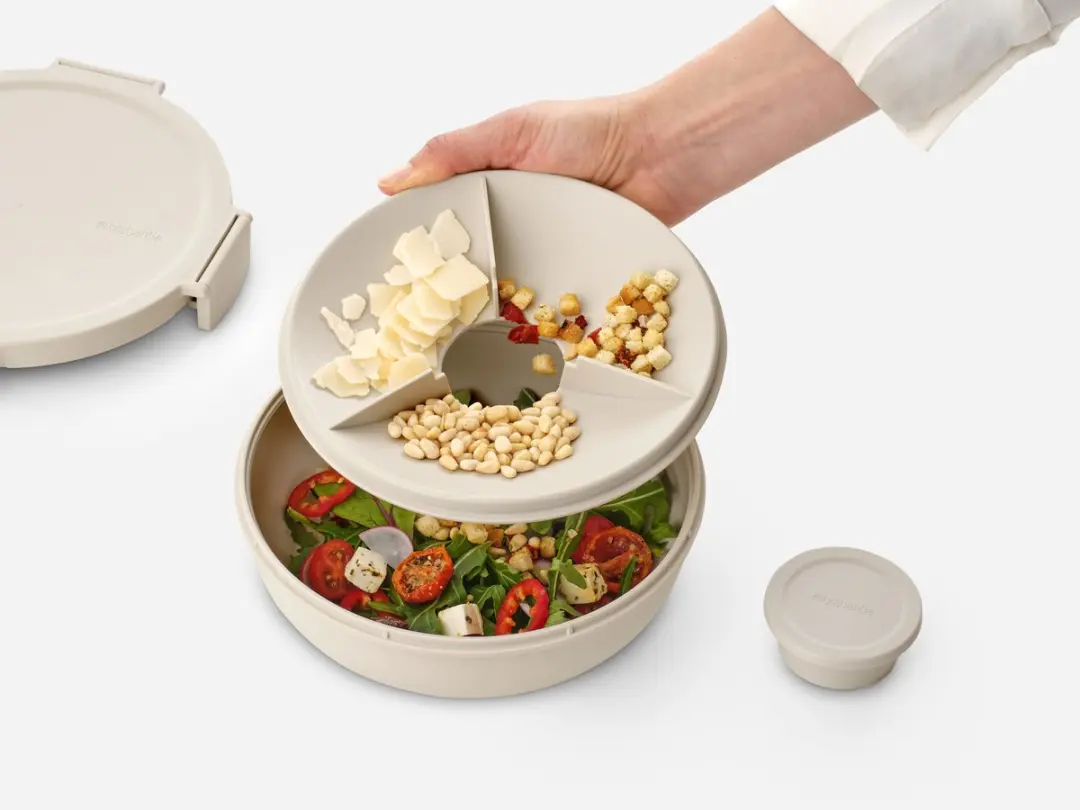 Brabantia Make & Take Salade Lunchbox 1,3L - 4-delig - Soft Beige