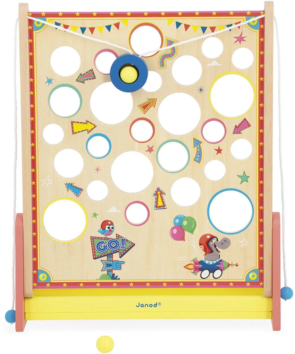 Janod Applepop Behendigheidsspel - 2 Houten Ballen - 2-4 Spelers
