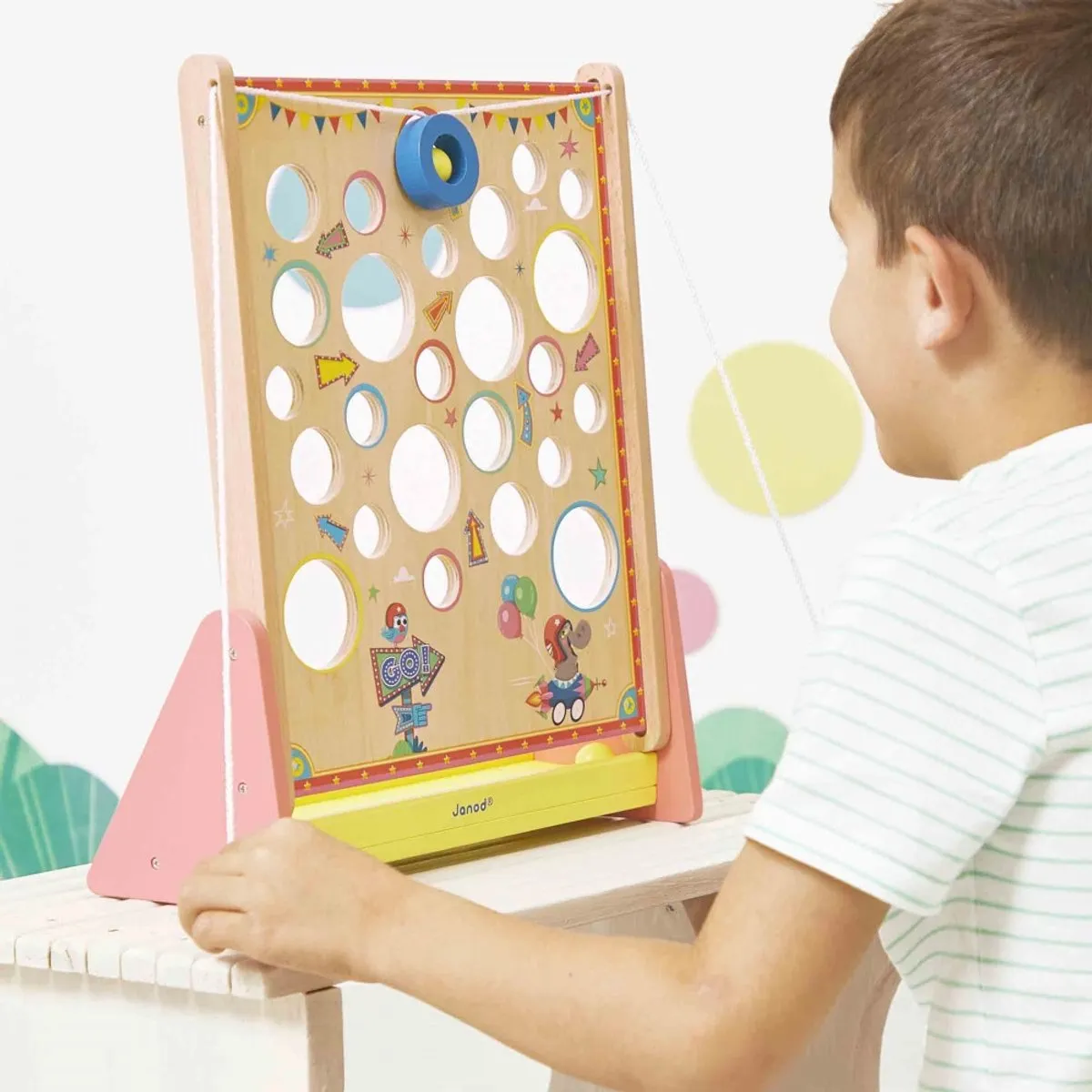 Janod Applepop Behendigheidsspel - 2 Houten Ballen - 2-4 Spelers