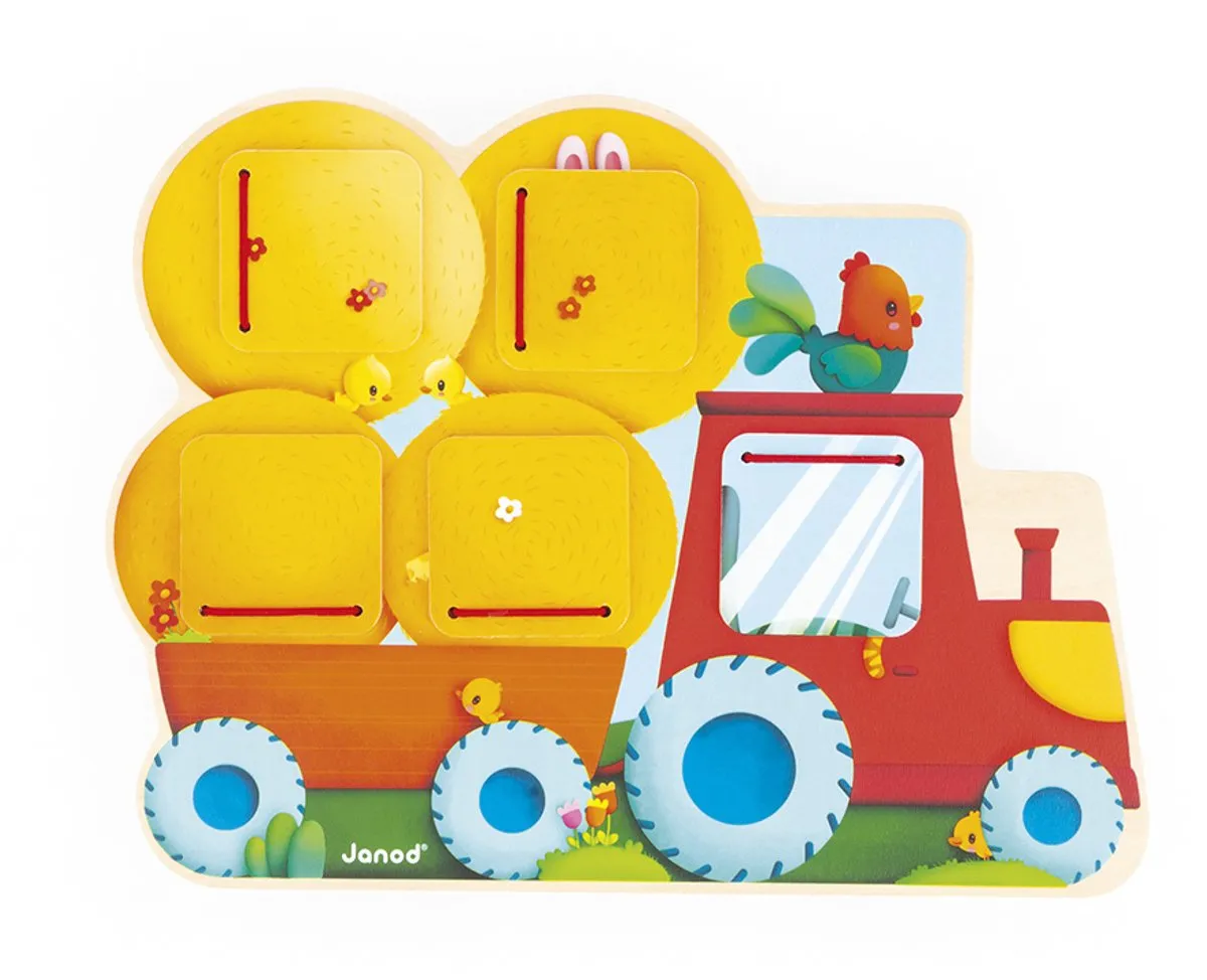 Janod Tractor Met Luikjes 11.7128 - Multicolor