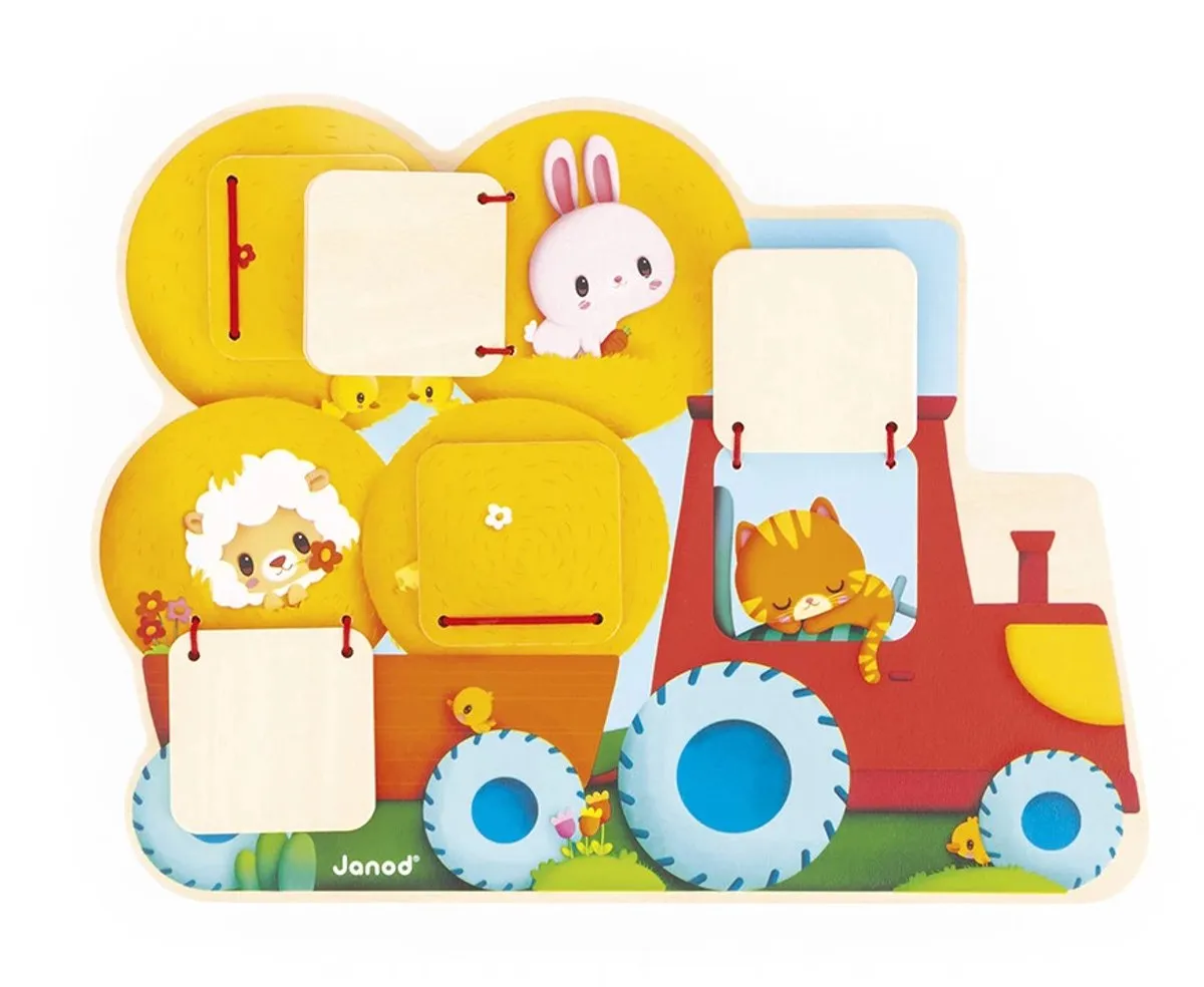 Janod Tractor Met Luikjes 11.7128 - Multicolor