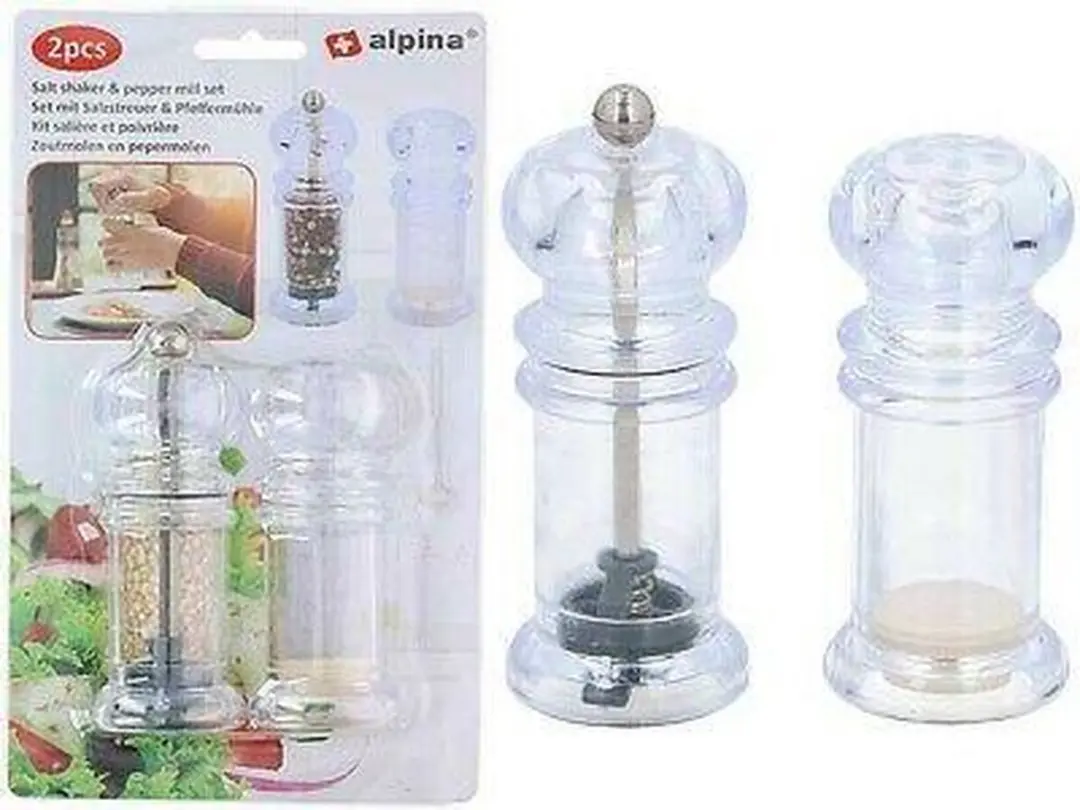 Alpina Peper- en Zoutmolen Transparant - 2-delig