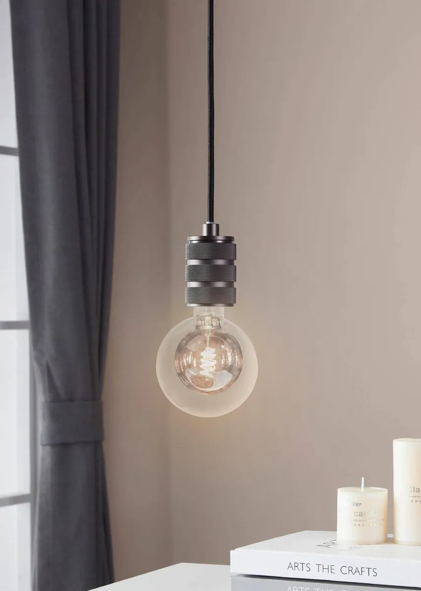Eglo LED Lamp E27 G125 Ø12,5cm - Zwart/Rookglas 2000K