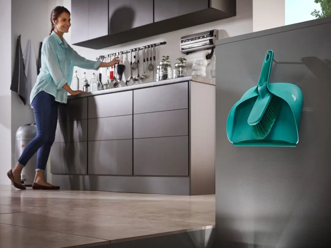 Leifheit 41410 Stoffer en blik met opvangbak - Tuquoise
