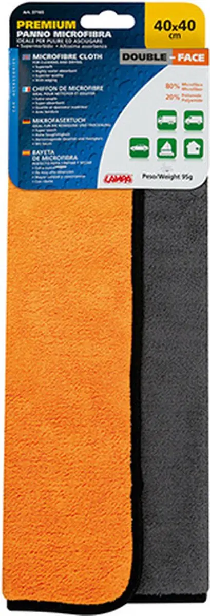 Lampa Premium Microvezeldoek 40x40cm - Zwart