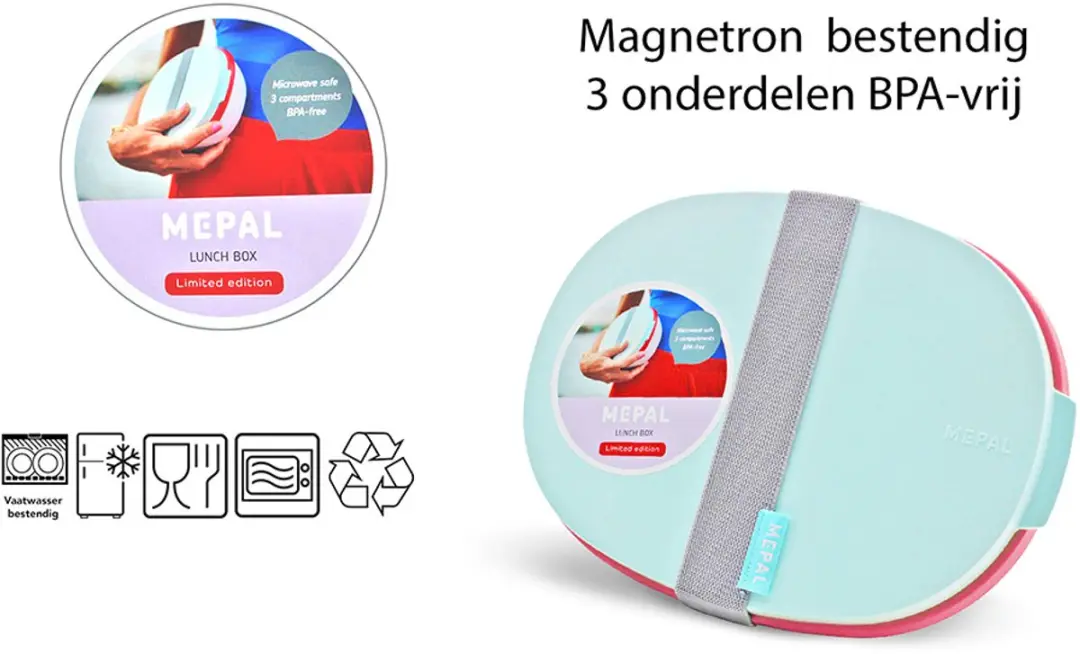 Mepal Ellipse Duo Broodtrommel Strawberry Vibe - 1.43L - 2 Vakken