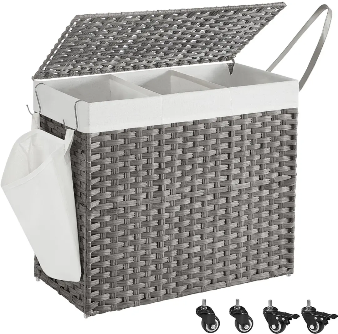Songmics Wasmand 3 Vakken 160L
