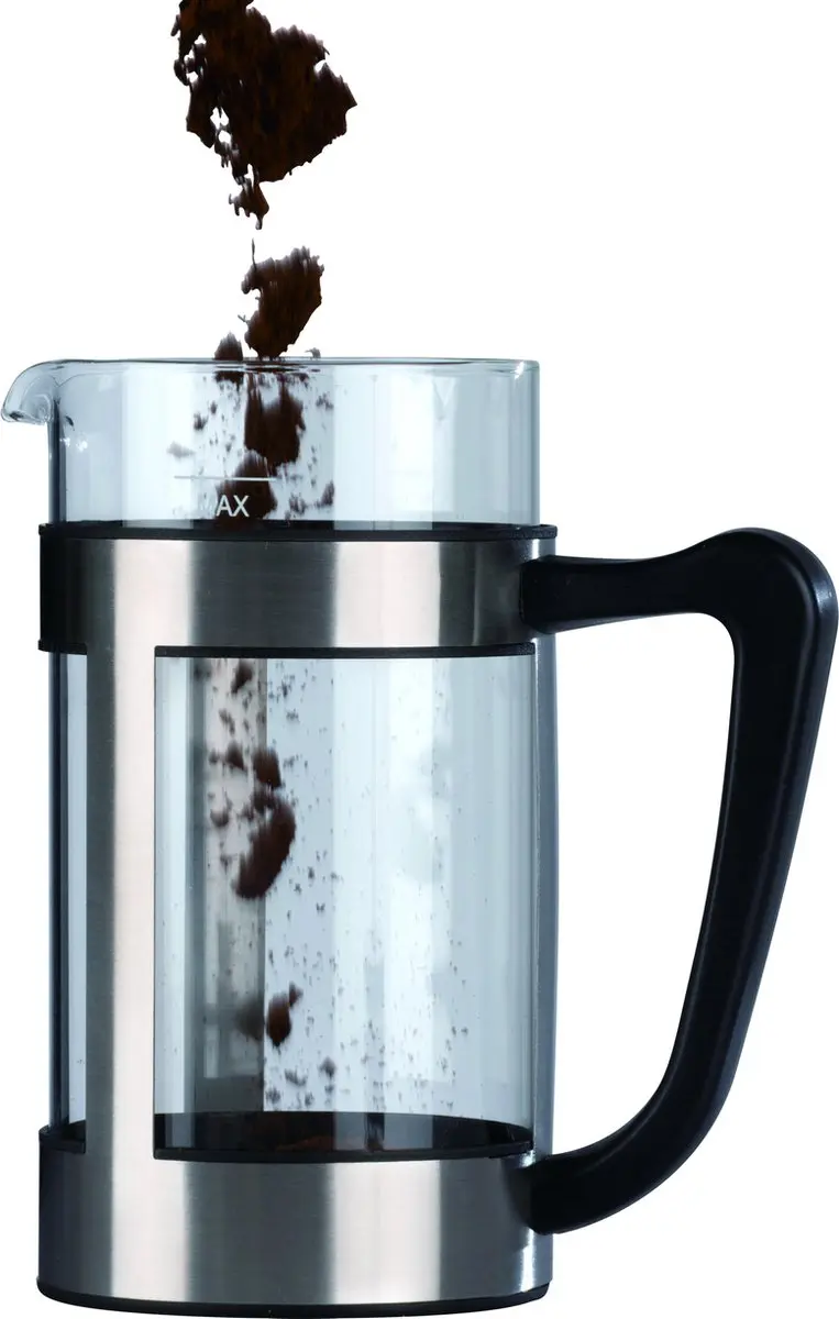 Alpina Cafetière 1L - 8 Kopjes - RVS/Glas/Zwart