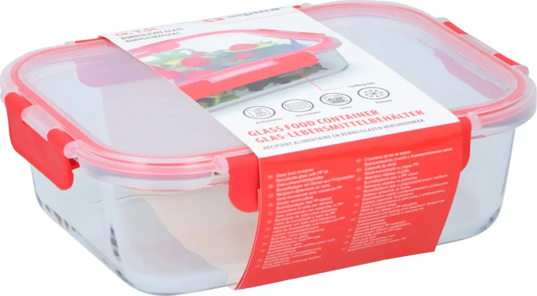 Alpina Vershouddoos Glas 1,5L - 13 Vakken - Boterhammen - Rood/Transparant - afbeelding 6 van 6
