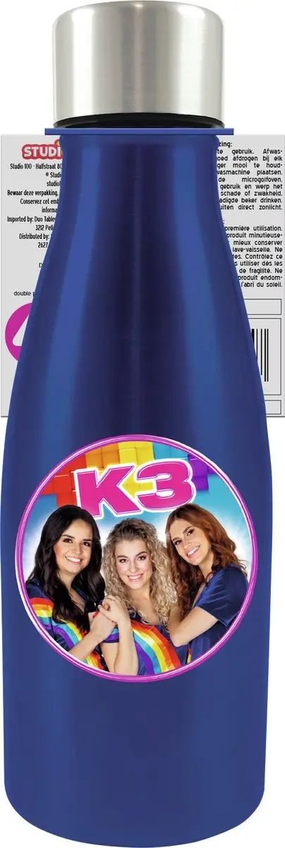 K3 Thermosfles Blauw 350ml - Julia, Hanne & Marthe