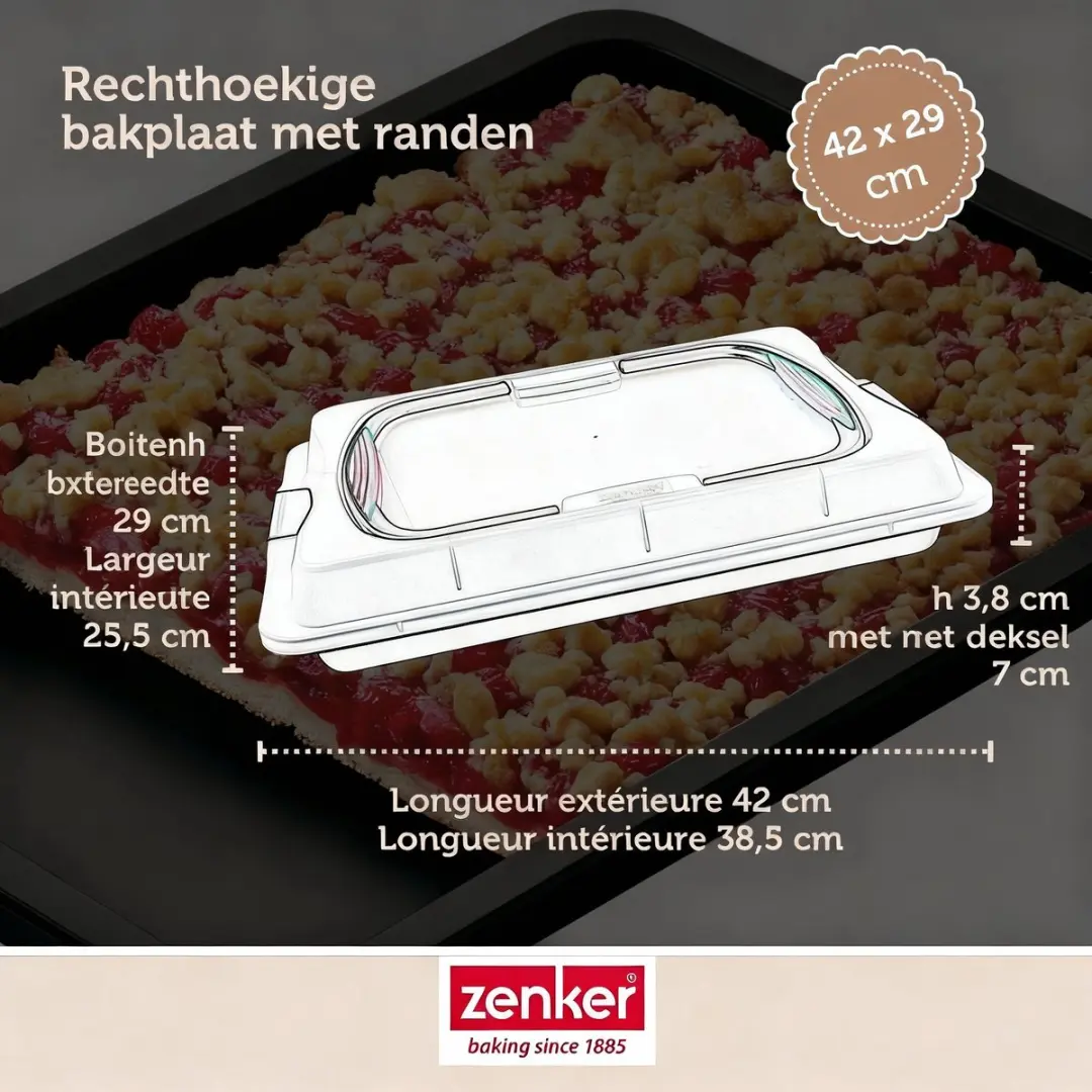 Zenker Bakkersset met bakplaat 42x29cm - Zwart