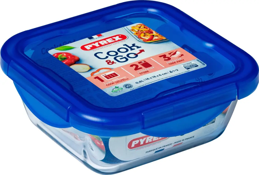 PYREX Cook & Go Schaal Vierkant 0,8L - Transparant - afbeelding 6 van 6