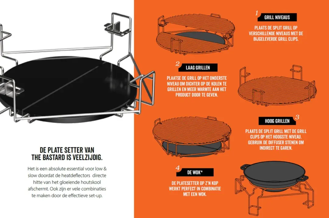 The Bastard Multi Level Cooking System Large - Zilver