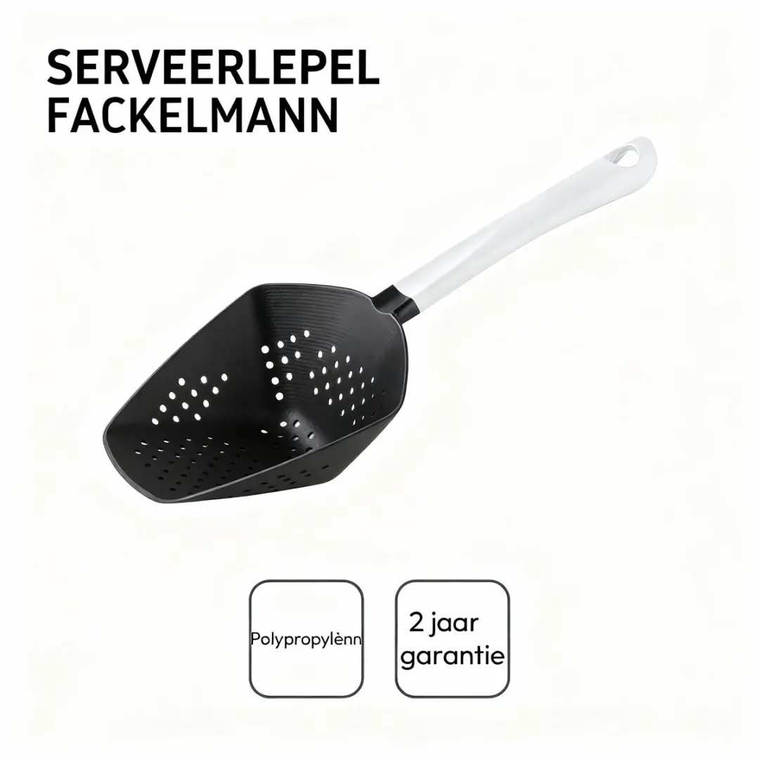 Fackelmann Arcadalina Schuimspaan Vergiet 31cm - Wit/Zwart