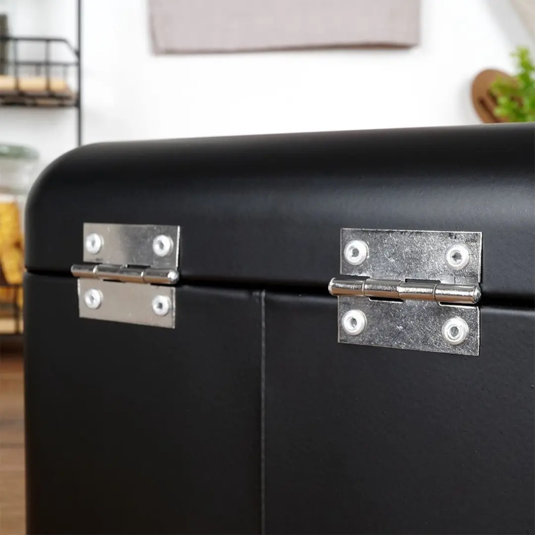 Excellent Houseware Metalen Broodtrommel 22x20x14cm - Zwart