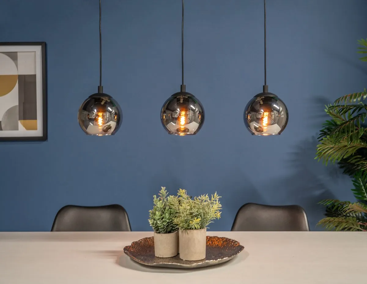 Eglo Ariscani Hanglamp E27 - 76,5 cm - Zwart Rookglas